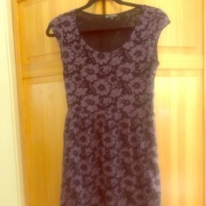 Purple gray floral dress